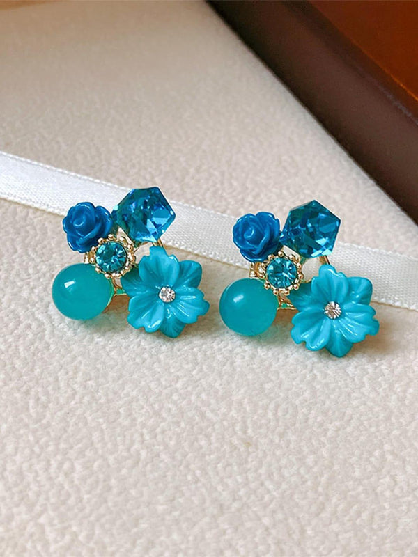 Blue Flower Earring