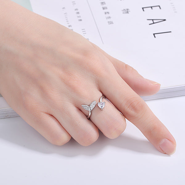 Silver mermaid tail ring