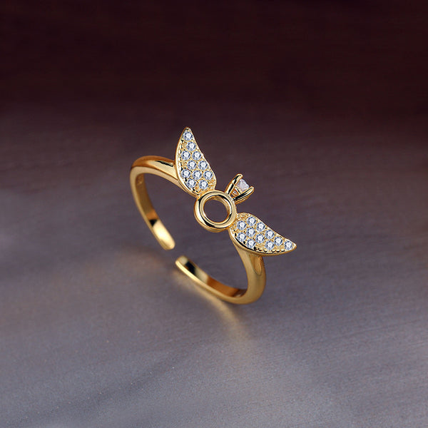 Gold Angel Wing Ring