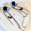 Daisy Black Flower Earrings
