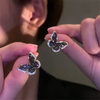 Black Butterfly Rhinestone Stud Earrings