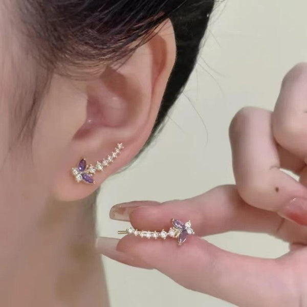 Purple Crystal Earring