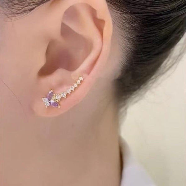 Purple Crystal Earring