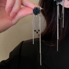 Daisy Black Flower Earrings