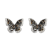 Black Butterfly Rhinestone Stud Earrings