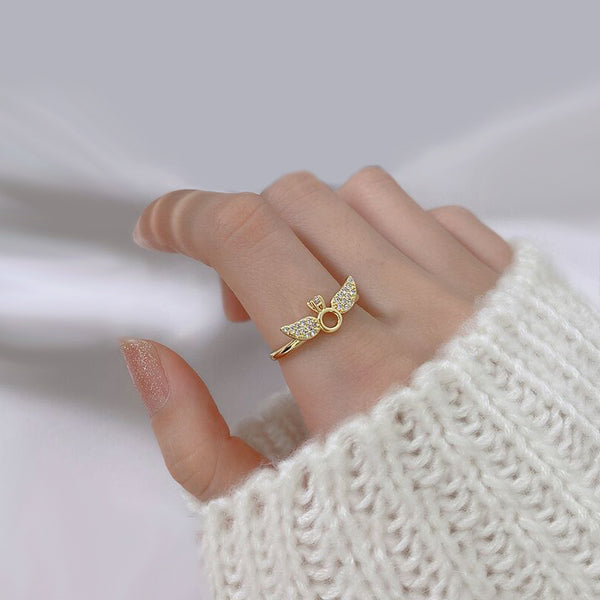 Gold Angel Wing Ring