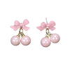 Pink Bow & Pearl Earring