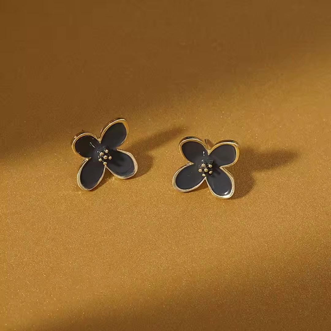 Golden-Edged Floral Studs