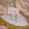 Zircon Multi Leaf Tassel Earring