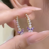 Purple Crystal Earring