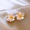 White Pearl Flower Earring