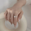 Silver color flower shape ziron ring
