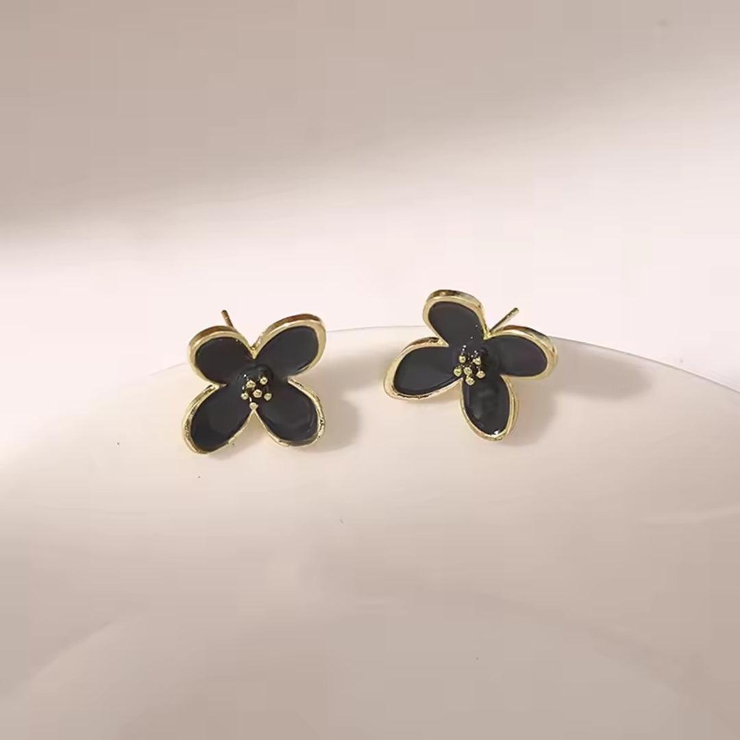 Golden-Edged Floral Studs