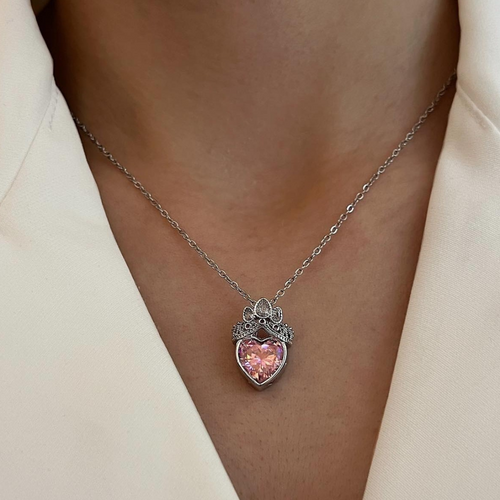 pink heart necklace