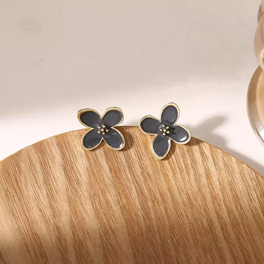 Golden-Edged Floral Studs