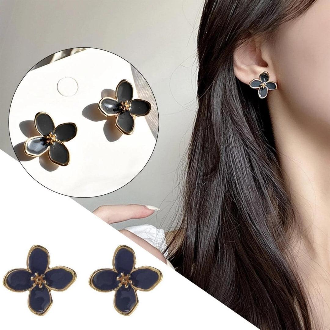 Golden-Edged Floral Studs