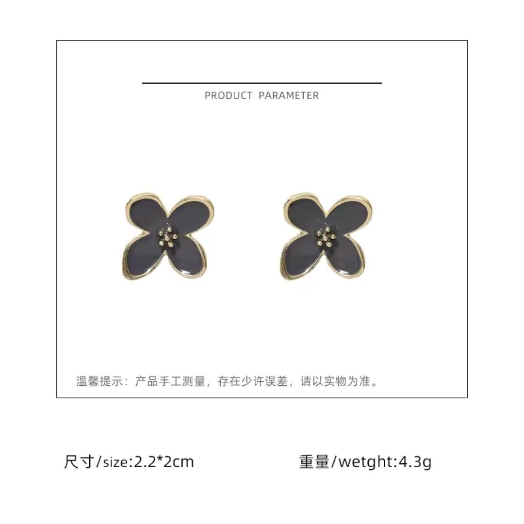 Golden-Edged Floral Studs