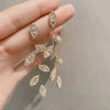 Zircon Multi Leaf Tassel Earring