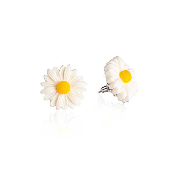 White Floral Stud Earring