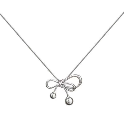 Silver Bow Necklace
