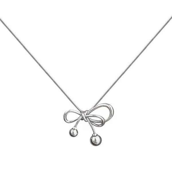 Silver Bow Necklace