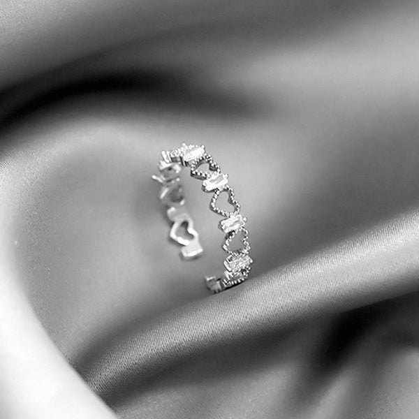 Silver Twinkle Hearts Ring