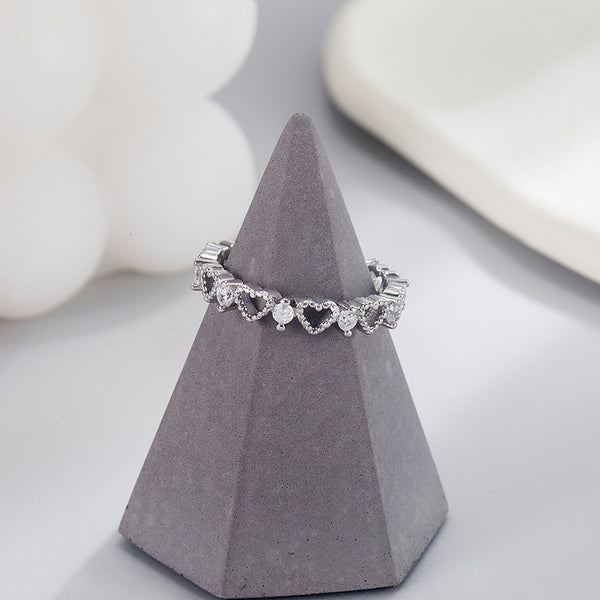Silver Twinkle Hearts Ring