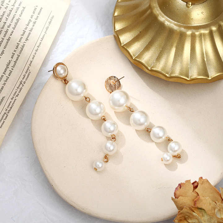 Long Pearl Clip Earring