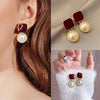 Cubic Red Drop Earring