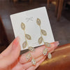 Zircon Multi Leaf Tassel Earring