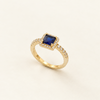 Blue Square Stone Ring