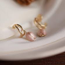 Soft Pink Tulip Earring