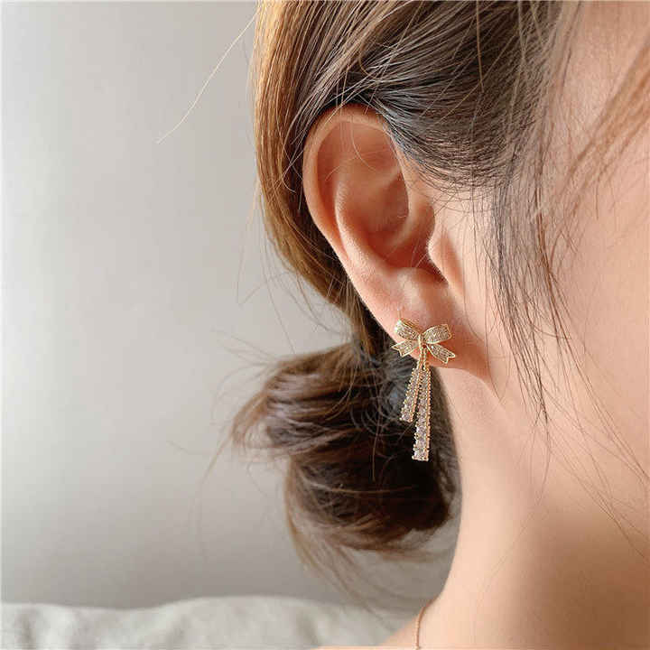 Crystal Bow Earring