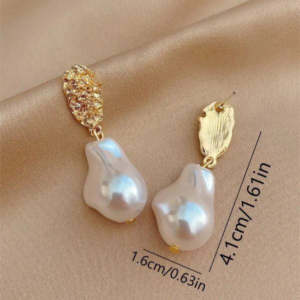 White Pearl Drop Earrings