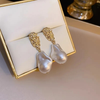 White Pearl Drop Earrings