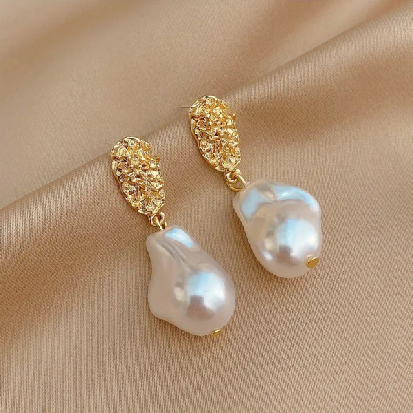 White Pearl Drop Earrings