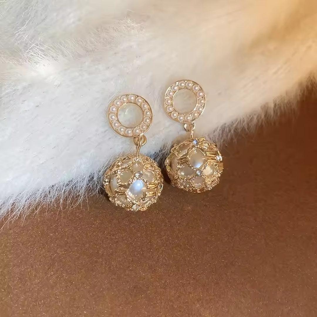 Pearl Halo Drop Earrings