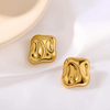 Anti tarnish look of square earrings