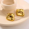 Anti tarnish look of square earrings