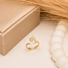 Pearl Leaf Crystal Ring
