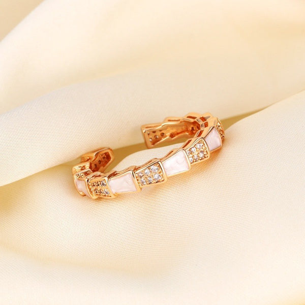 Simple Golden Zircon Stone Rings
