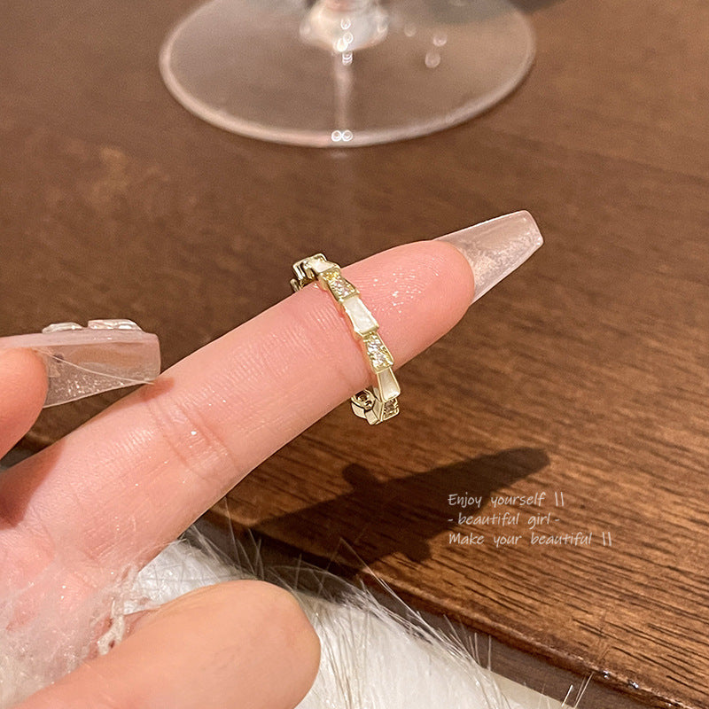 Simple Golden Zircon Stone Rings