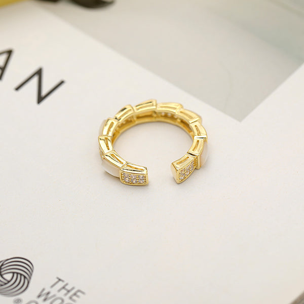 Simple Golden Zircon Stone Rings