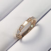 Simple Golden Zircon Stone Rings