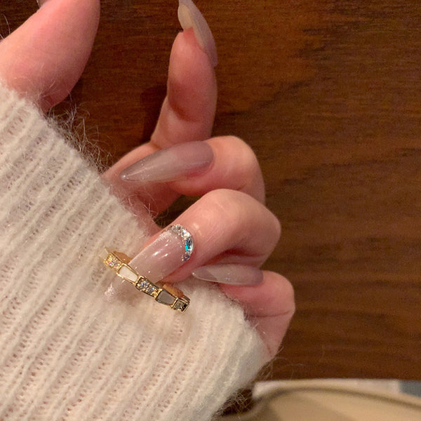 Simple Golden Zircon Stone Rings