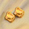 Anti tarnish look of square earrings