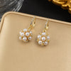 Gold Plated Disco Pearl Hoop Earring