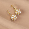 Gold Plated Disco Pearl Hoop Earring