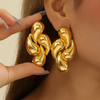 Anti tarnish golden water drops earrings