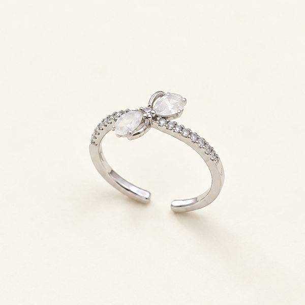 Elegant Bow Silver Ring